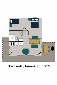 Knotty Pine Cabin 301 floorplan