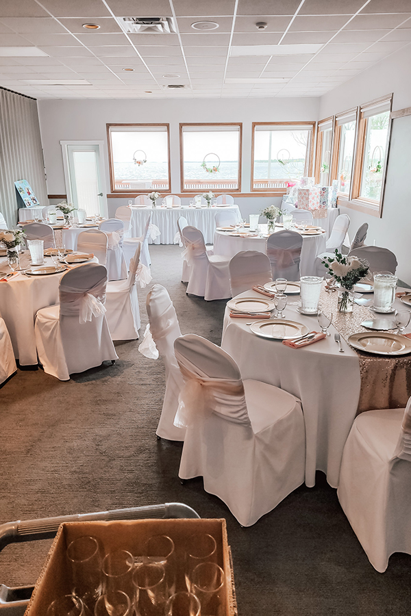 baby shower setup in Ojibwe room in event centre