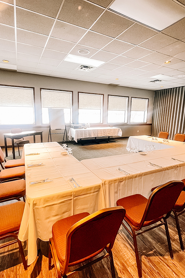 meeting setup in La Verendrye room in Event Centre