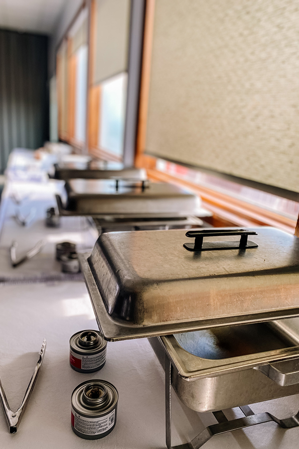 buffet setup in La Verendrye room in event centre