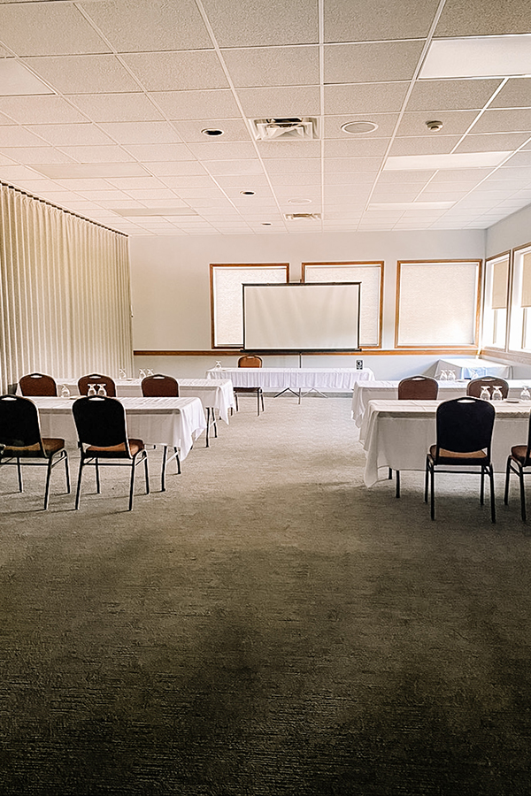 meeting setup in Ojibwe room in event centre