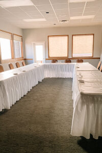 meeting setup in Lady Frances room in Event Centre