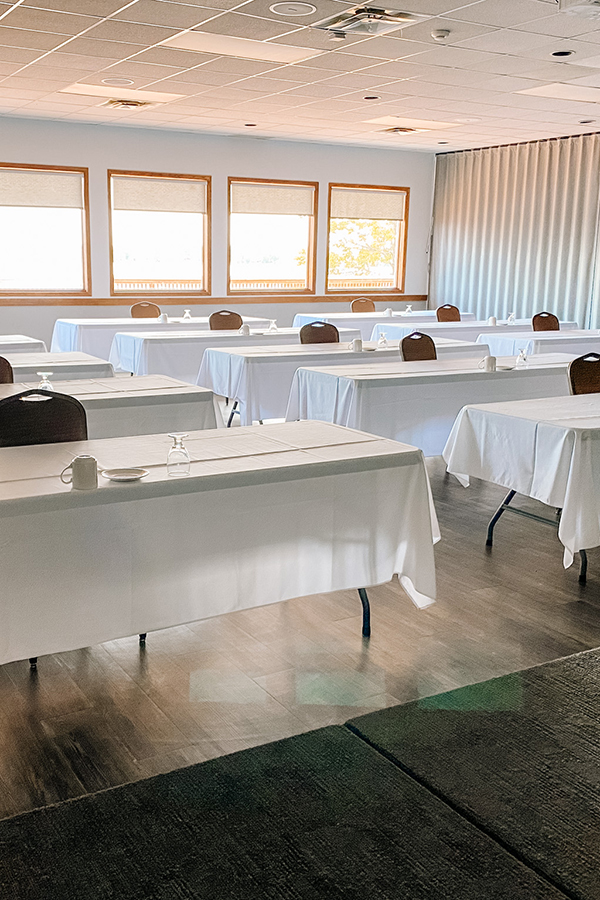 meeting setup in La Verendrye room in Event Centre