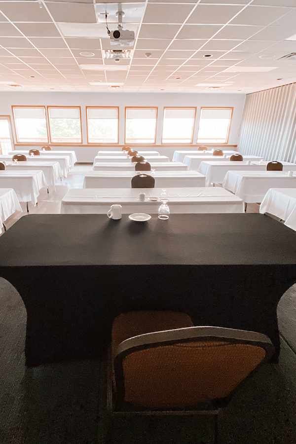 meeting setup in Lady Frances room in Event Centre