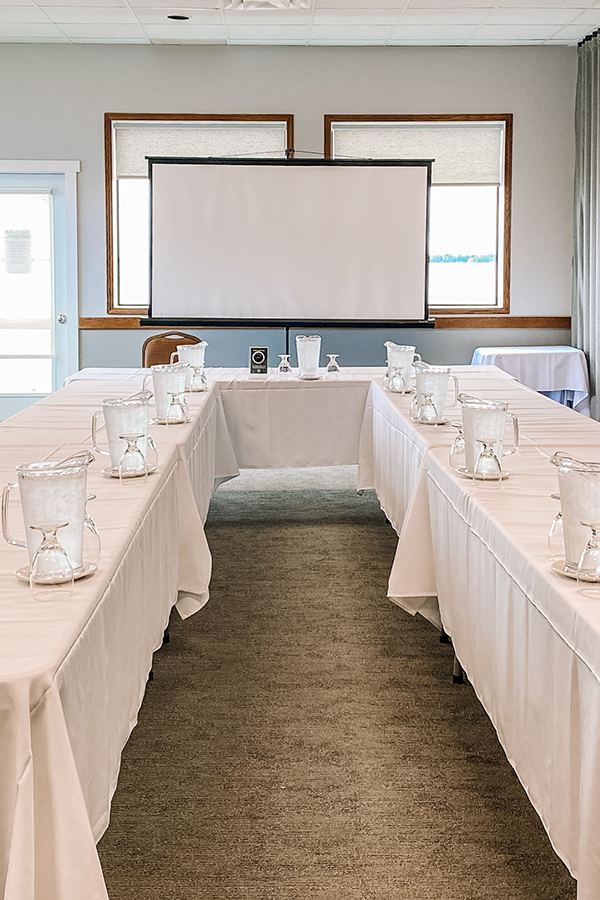 meeting setup in Lady Frances room in Event Centre