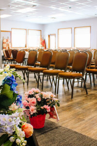 celebration of life chair setup
